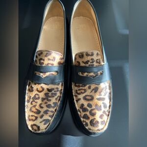 Women’s Cole Haan Cheetah / Black Leather Loafers | Size 9.5